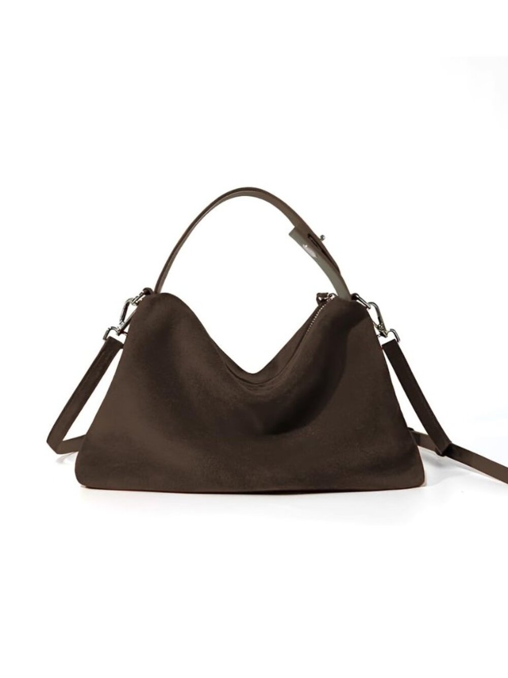 Suede Tote Bag for Women, Suede Leather Crossbody Bag with Adjustable Strap